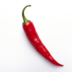 a red pepper with a green stem