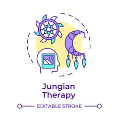 Jungian therapy multi color concept icon. Analytical psychology, dream analysis. Round shape line illustration. Abstract idea. Graphic design. Easy to use in infographic, presentation