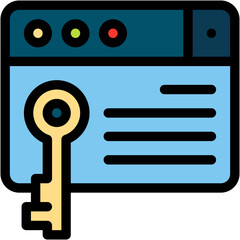 Vector Icon Keyword, SEO And Web, Door Key, Security, Keywords