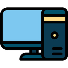 Vector Icon Computer, Desktop, Pc, Tower Pc, Computer Screen