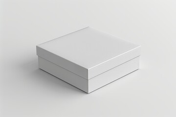 Fototapeta premium Blank White Box Mockup on Isolated White Background created with Generative AI