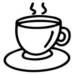 Hand drawn black and white color of coffee cup design isolated on transparent background. Vector illustration. 