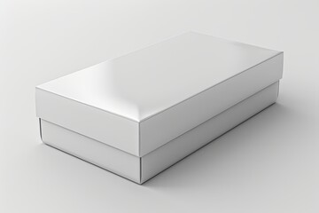 Fototapeta premium Blank White Box Mockup on Isolated White Background created with Generative AI