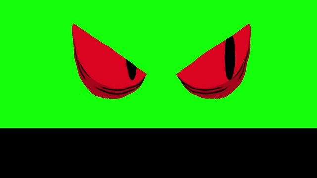 Halloween Red Devil Eyes - Green Screen - Horror