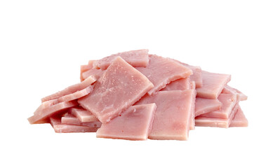 Ham slices isolated