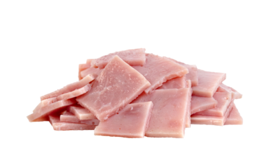 Ham slices isolated