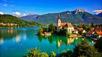 Fototapeta premium Lac d'Annecy, Haute Savoie 