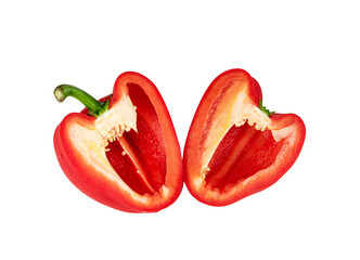 red chopped sweet bell pepper isolated