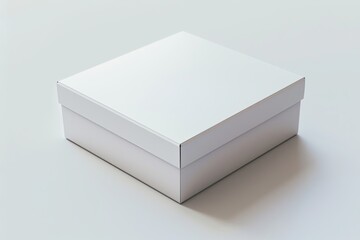 Fototapeta premium Blank White Box Mockup on Isolated White Background created with Generative AI