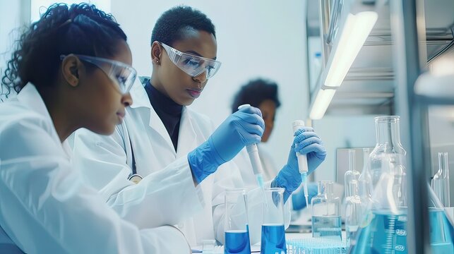 Technicians Carrying Out Research In Laboratory 