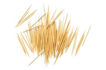 bamboo toothpick on white background isolated