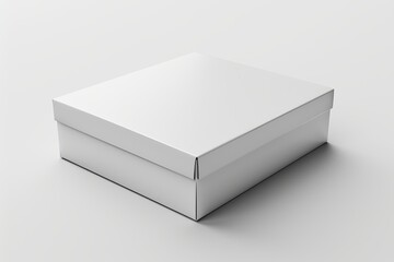 Naklejka premium Blank White Box Mockup on Isolated White Background created with Generative AI