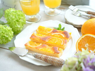 夏スイーツ オレンジケーキ