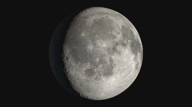 Seamless animation of spinning moon with illuminated dark side. Elements of this image furnished by NASA.