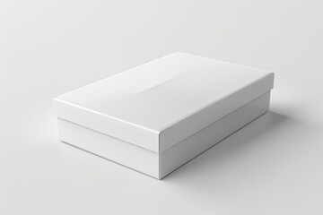 Naklejka premium Blank White Box Mockup on Isolated White Background created with Generative AI