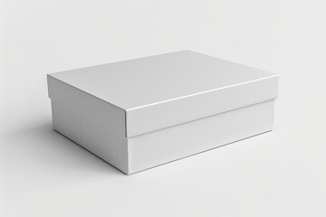 Naklejka premium Blank White Box Mockup on Isolated White Background created with Generative AI
