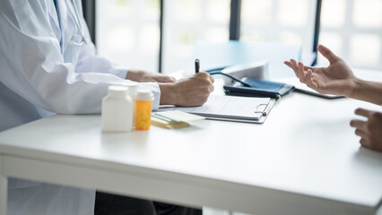 Medical Consultation Doctor Discussing Medication with Patient
