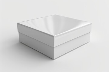 Blank White Box Mockup on Isolated White Background created with Generative AI