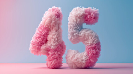 Fototapeta premium Pastel creative and fluffy number one on festive background, Happy birthday concept