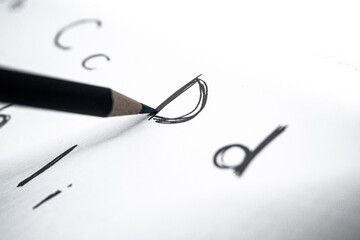 ALPHABET AND PENCIL LETTER D