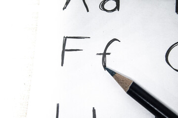 ALPHABET AND PENCIL LETTER F