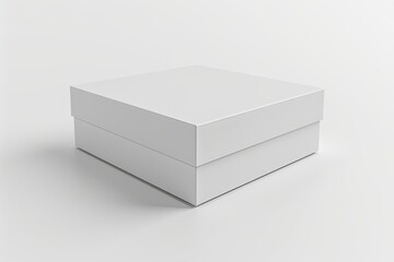 Naklejka premium Blank White Box Mockup on Isolated White Background created with Generative AI