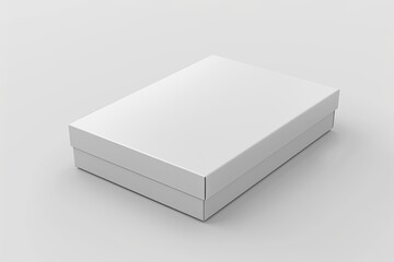 Naklejka premium Blank White Box Mockup on Isolated White Background created with Generative AI