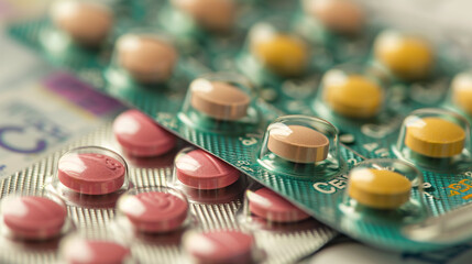 Woman hands opening birth control pills in hand. eating Contraceptive pill. Contraception reduces childbirth and pregnancy concept. Contraception, menstruatio, birth control pill