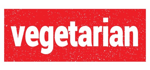 vegetarian text written on red stamp sign.