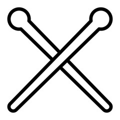 Knitting Needles Vector Line Icon