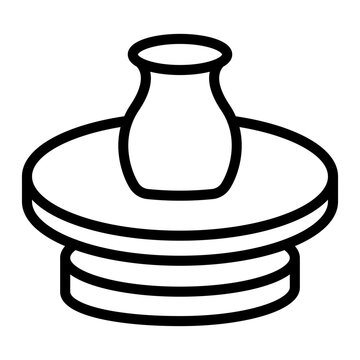 recommend clip art: Pottery Wheel Vector Line Icon
