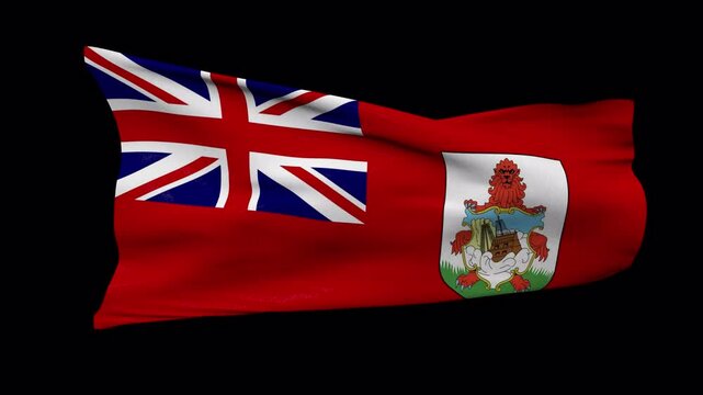 Bermuda flag waving in the Wind 4K resolution	
