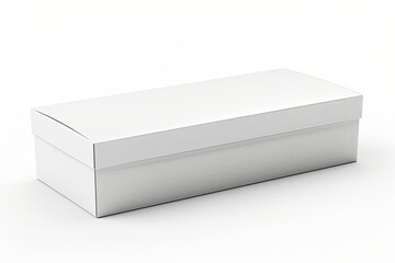 Blank White Box Mockup on Isolated White Background created with Generative AI