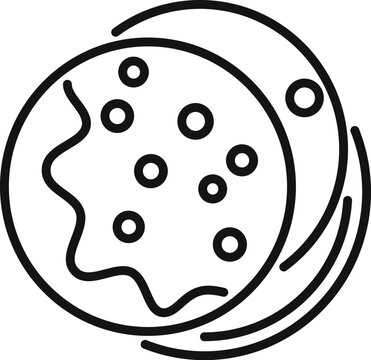 recommend clip art: Minimalist black and white icon of a full moon looking like a cookie with cream