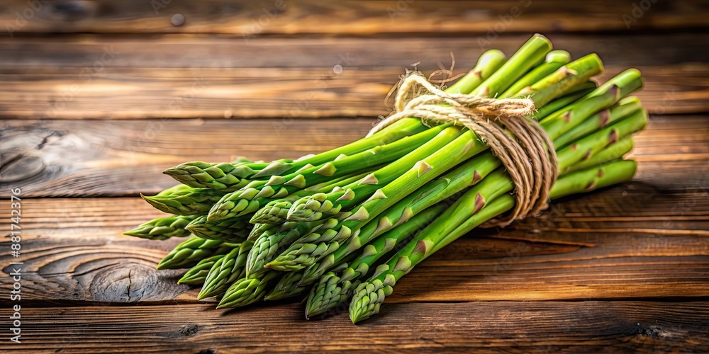 Canvas Prints fresh green asparagus displayed on a wooden table, fresh, green, asparagus, vegetable, organic, heal