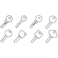 Key icon vector set. access illustration sign collection. close symbol. Lock logo.