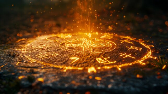 Glowing Magic Circle in Forest