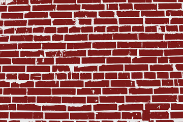 Brick wall texture. Bricks grungy background. Aged brick wall pattern. Red brick wall illustration.