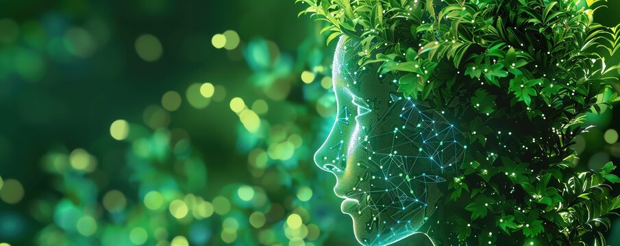 AI and green tech, innovative background