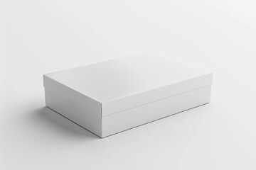 Naklejka premium Blank White Box Mockup on Isolated White Background created with Generative AI