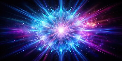 Obraz premium Explosion of violet blue light , burst, colorful, bright, vibrant, electric, energy, futuristic, abstract, dynamic