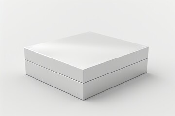 Fototapeta premium Blank White Box Mockup on Isolated White Background created with Generative AI