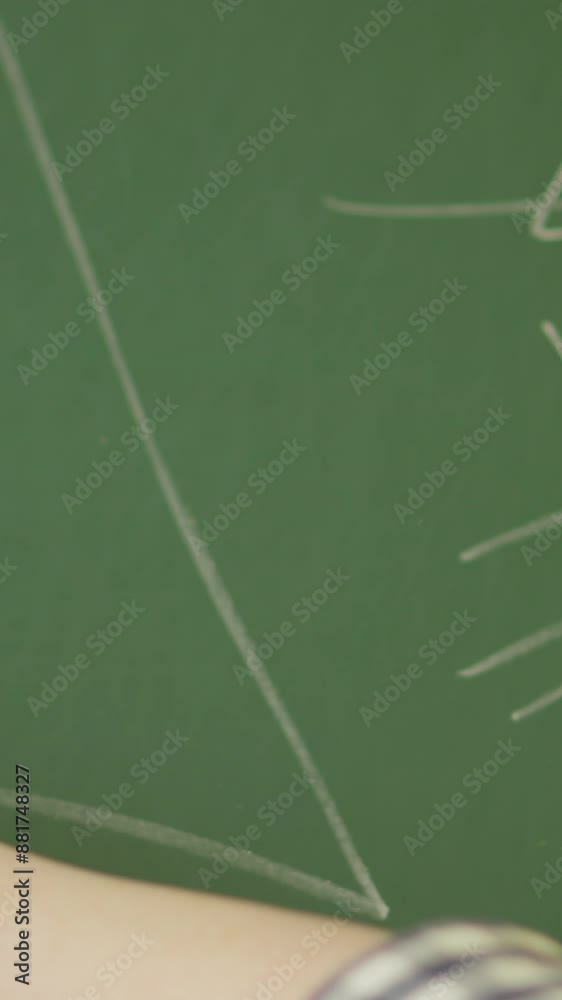 Aufkleber An educator is demonstrating mathematical formulas by writing on a chalkboard in a classroom setting, emphasizing the importance of education and learning in academic institutions