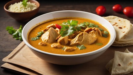 Chicken Curry Soup and Freshly Made Roti