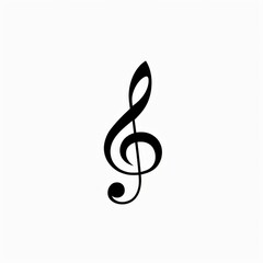 Fototapeta premium Minimalistic Black Treble Clef Symbol on a White Background - Music, Art, and Design Icon.