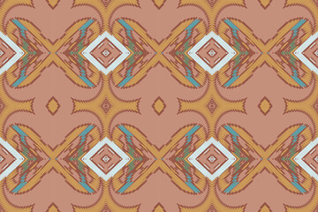 Ikat tribal Indian seamless p	attern. Ethnic Aztec fabric carpet mandala ornament native boho chevron textile.Geometric African American oriental tranditional vector illustrations. Embroidery style