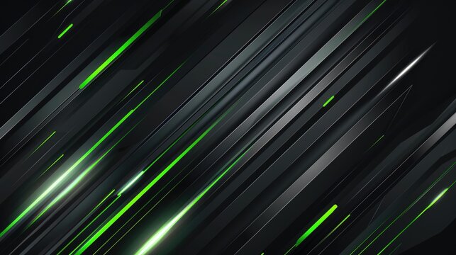 futuristic luxurious black and neon green background with metallic reflection