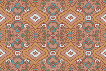 Ikat tribal Indian seamless p	attern. Ethnic Aztec fabric carpet mandala ornament native boho chevron textile.Geometric African American oriental tranditional vector illustrations. Embroidery style