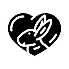 cruelty free product label warning glyph icon vector. cruelty free product label warning sign. isolated symbol illustration