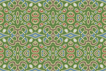 Ikat tribal Indian seamless p	attern. Ethnic Aztec fabric carpet mandala ornament native boho chevron textile.Geometric African American oriental tranditional vector illustrations. Embroidery style